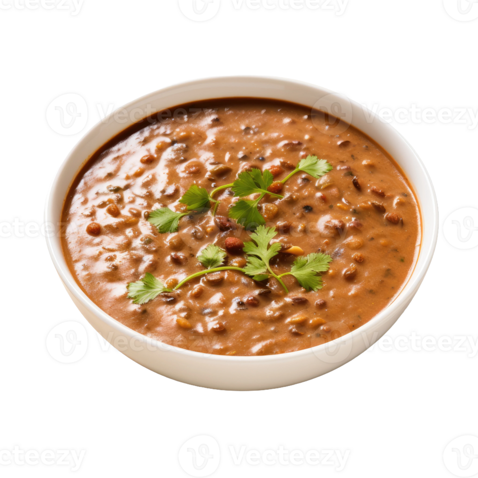 AI generated Savory Dal Makhani, on transparent background. png