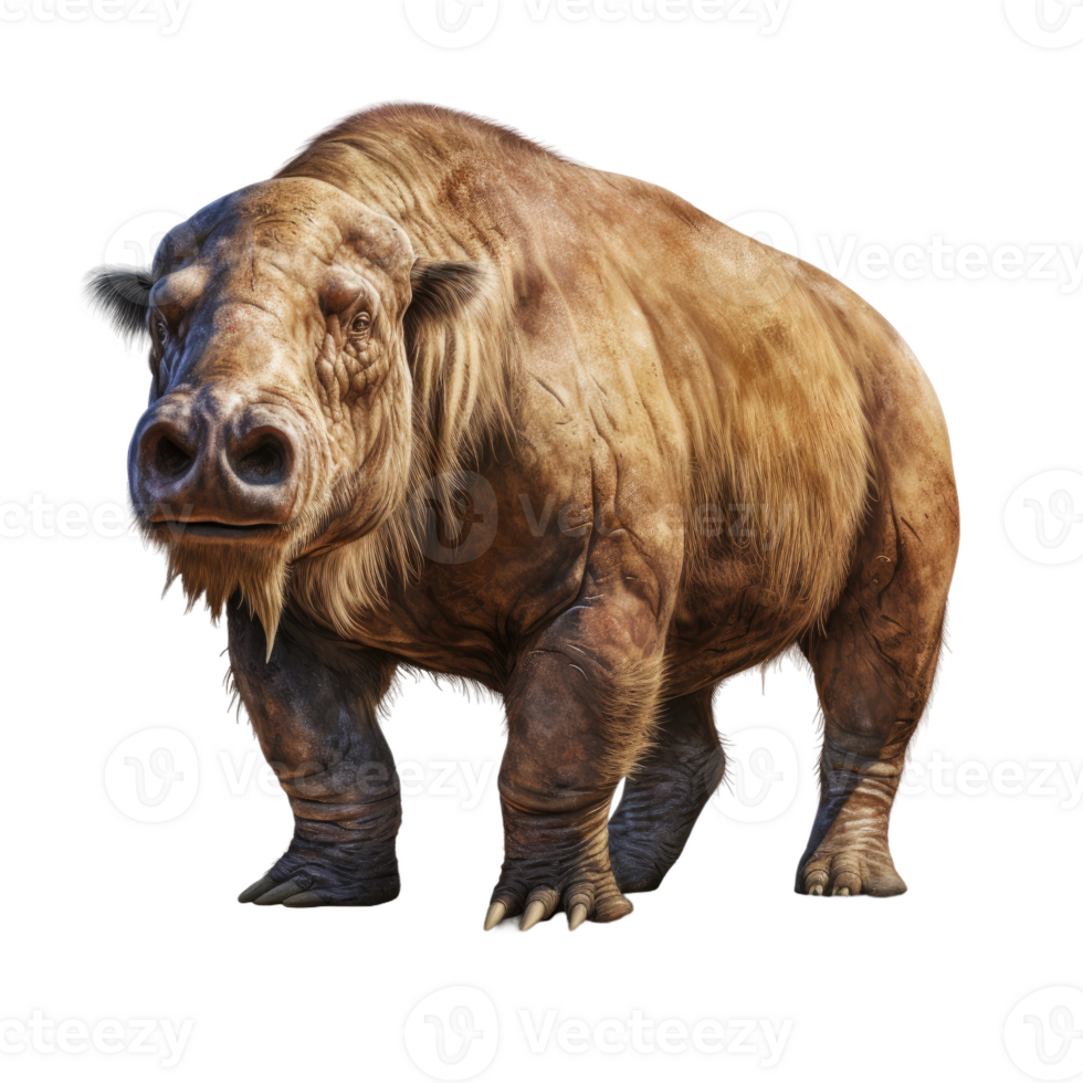 AI generated Diprotodon in Vivid Detail, on transparent background. png