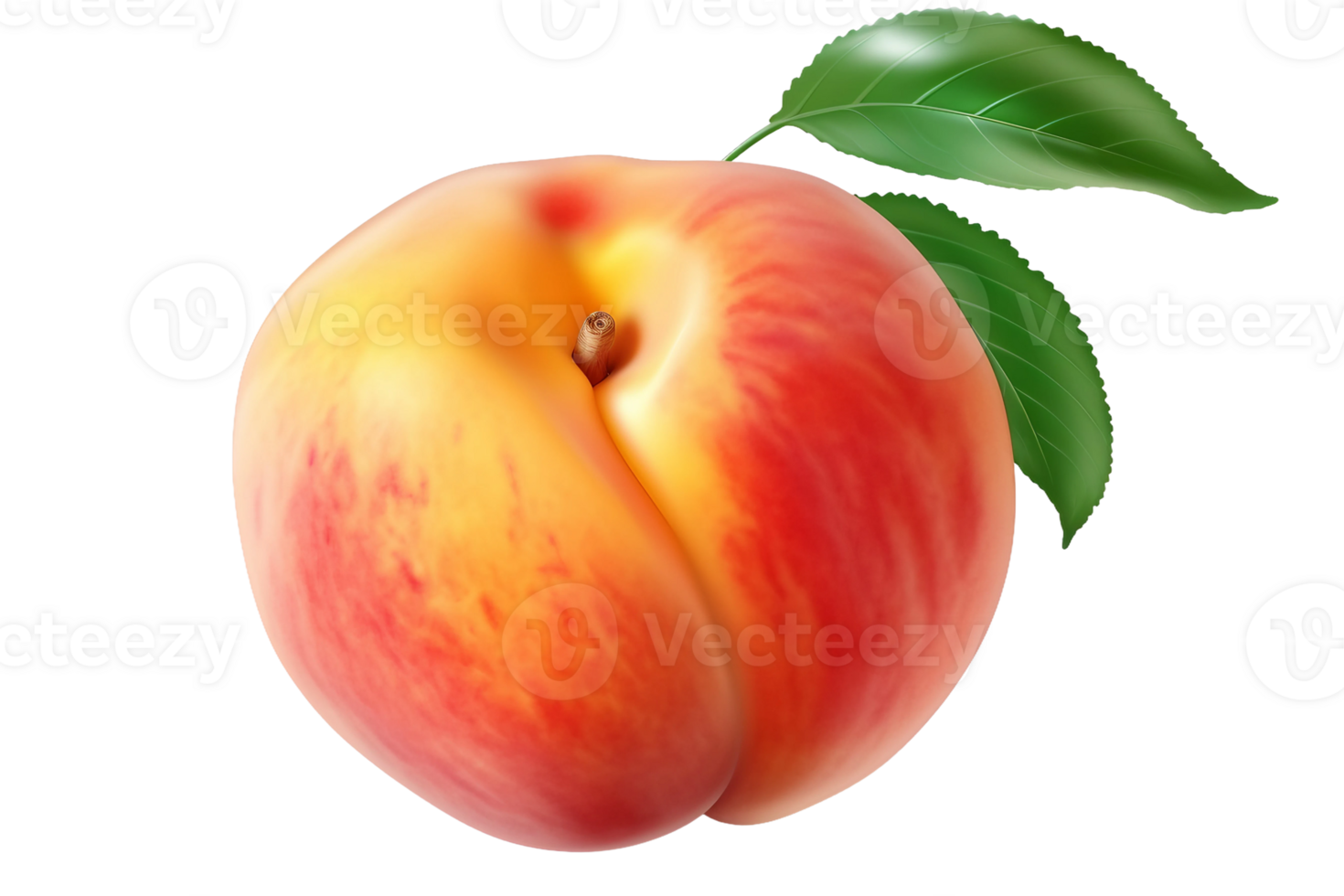 AI generated Peach Isolation on Transparent background png