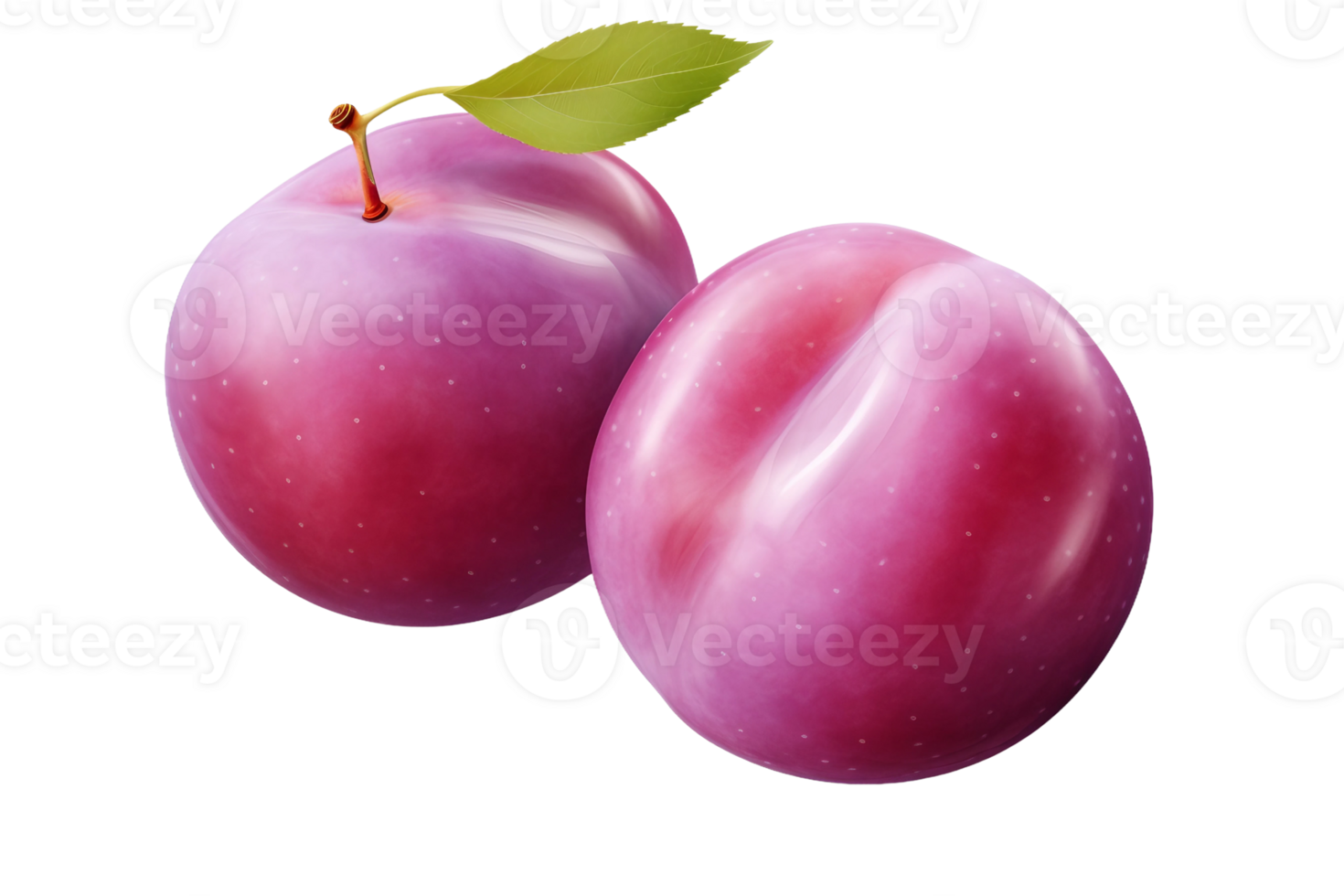 AI generated Fresh Purple Plum on Transparent background png