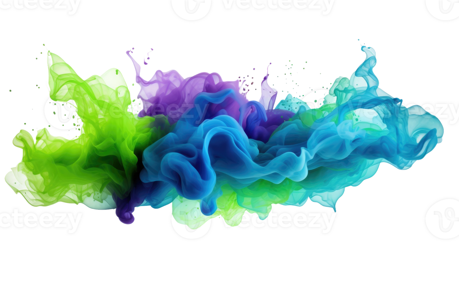 ai gegenereerd blauw groen verf spatten Aan transparant achtergrond png