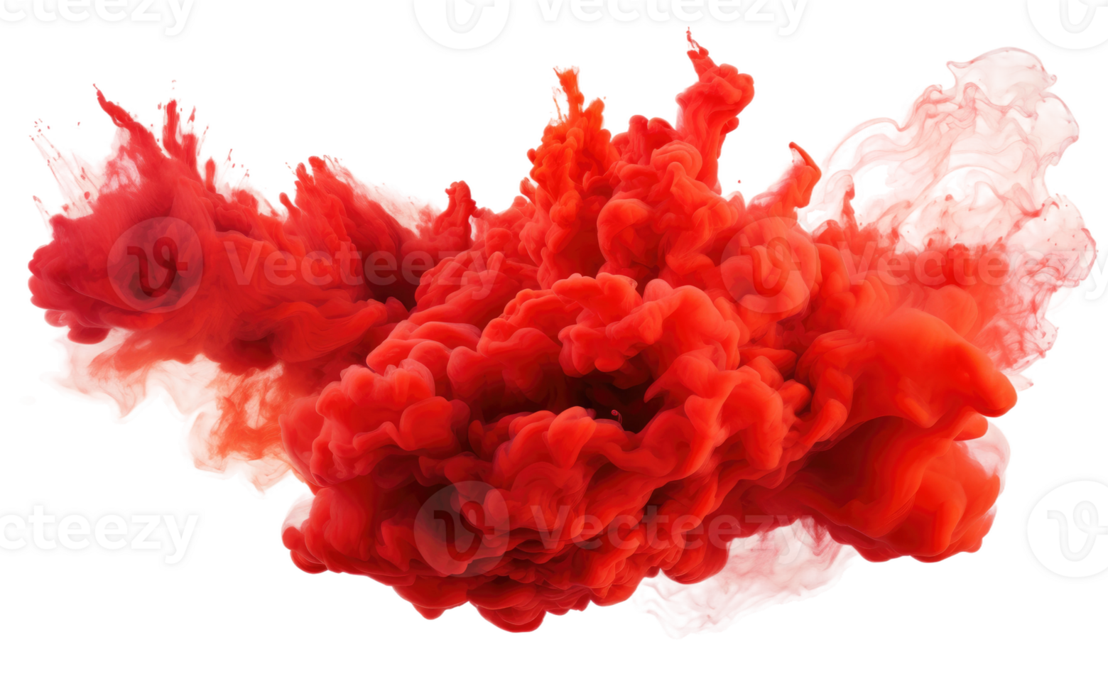 AI generated Red Paint Color and Smoke on Transparent background png