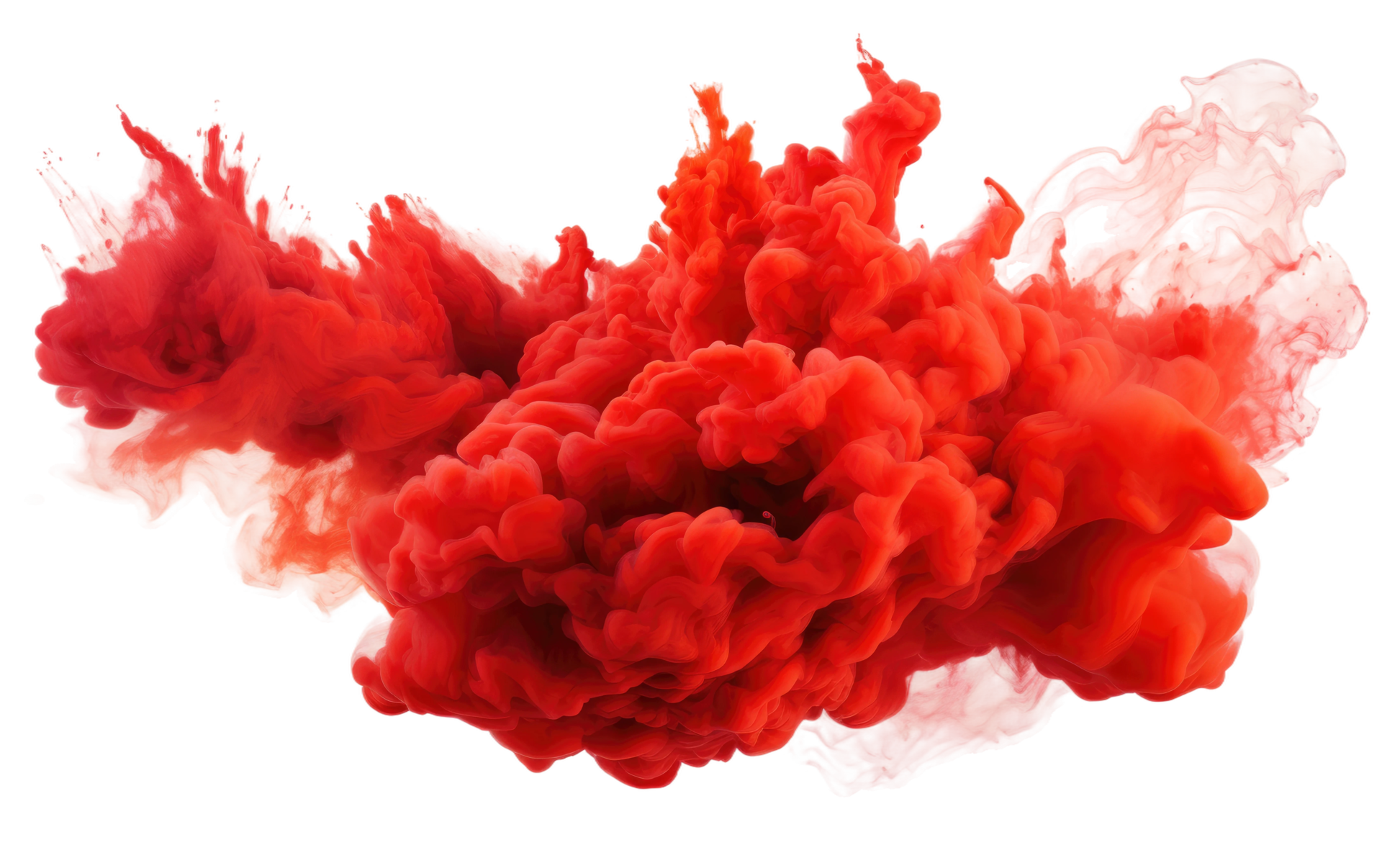 AI generated Red Paint Color and Smoke on Transparent background