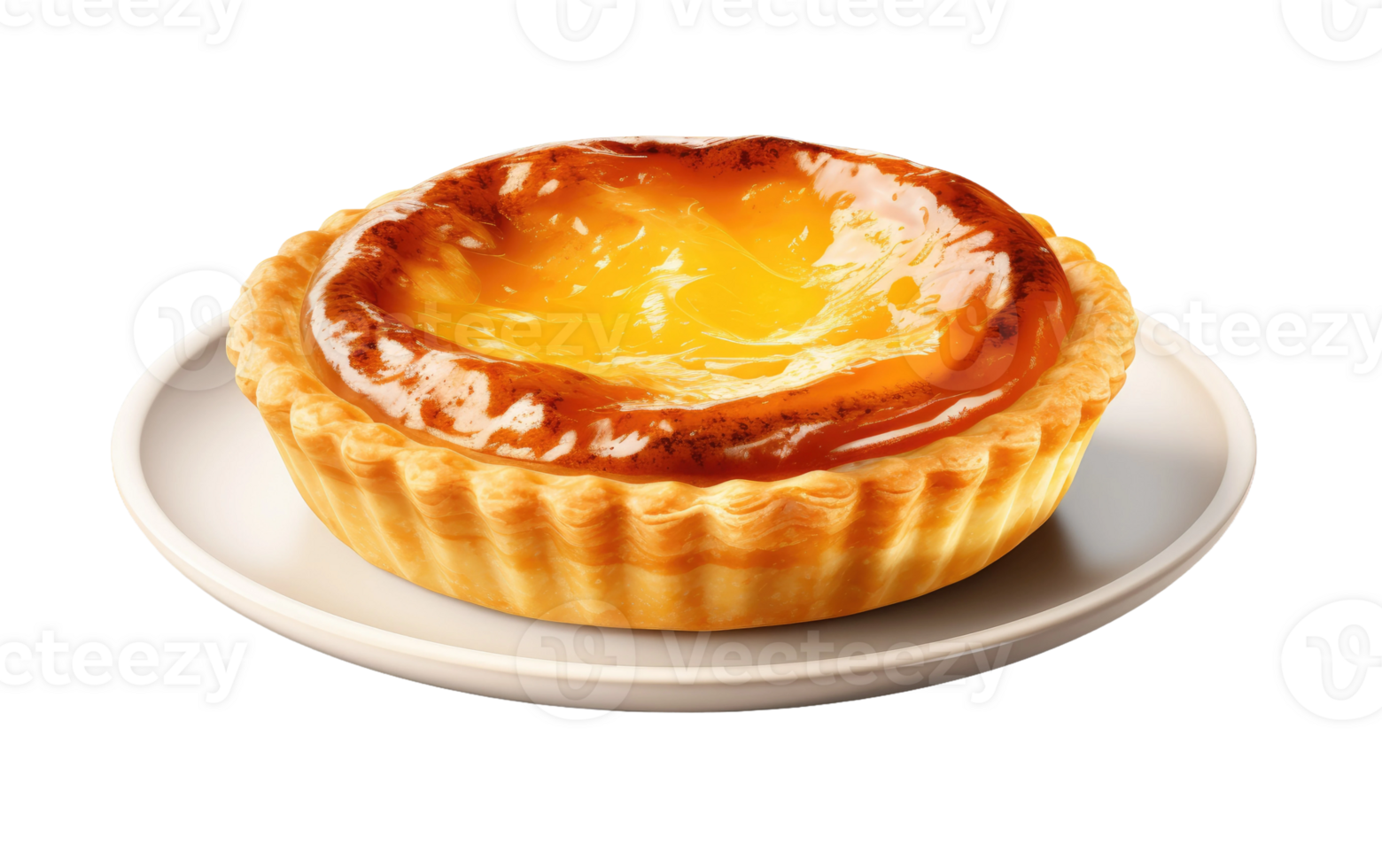 AI generated Egg Tart on Transparent background png