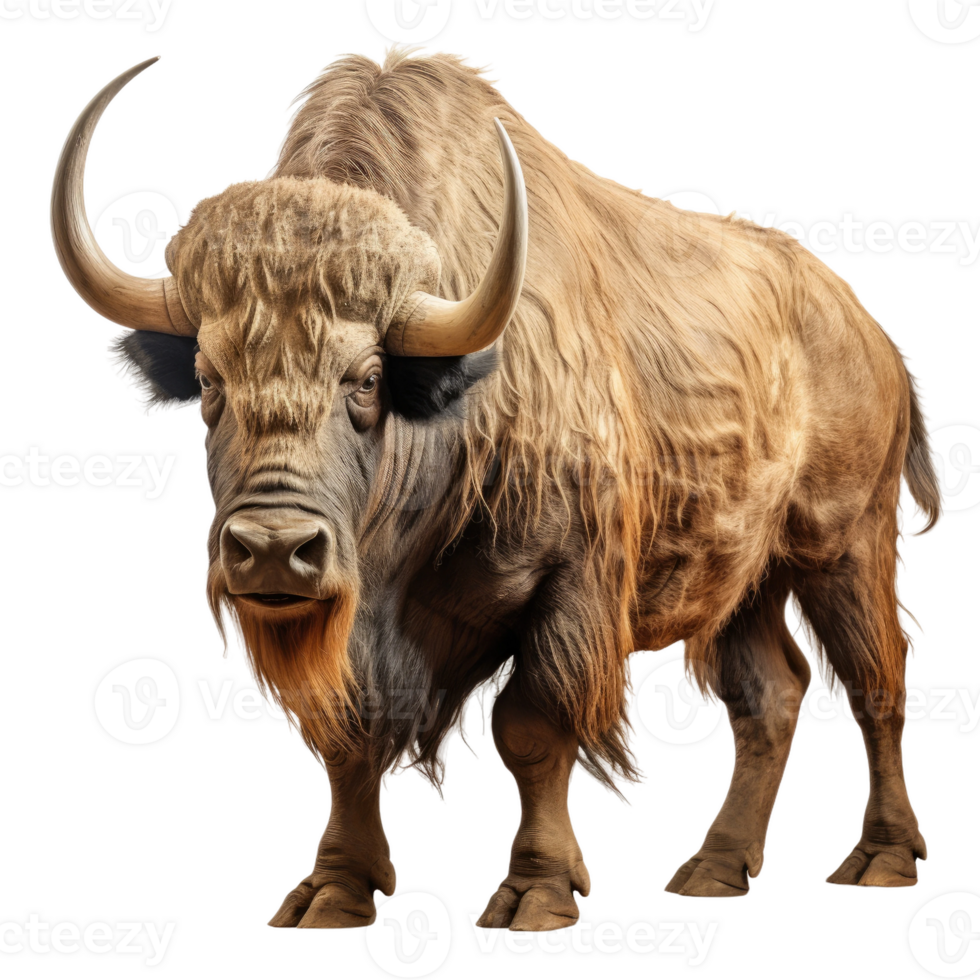 AI generated Elasmotherium Portrayal, on transparent background. png