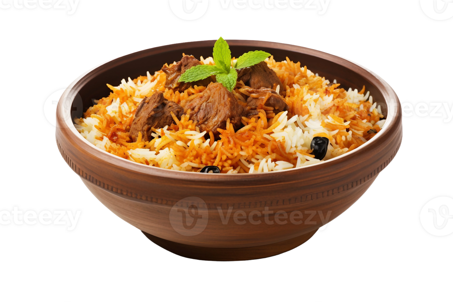 AI generated Tempting Lamb Biryani Creation on Transparent Background png