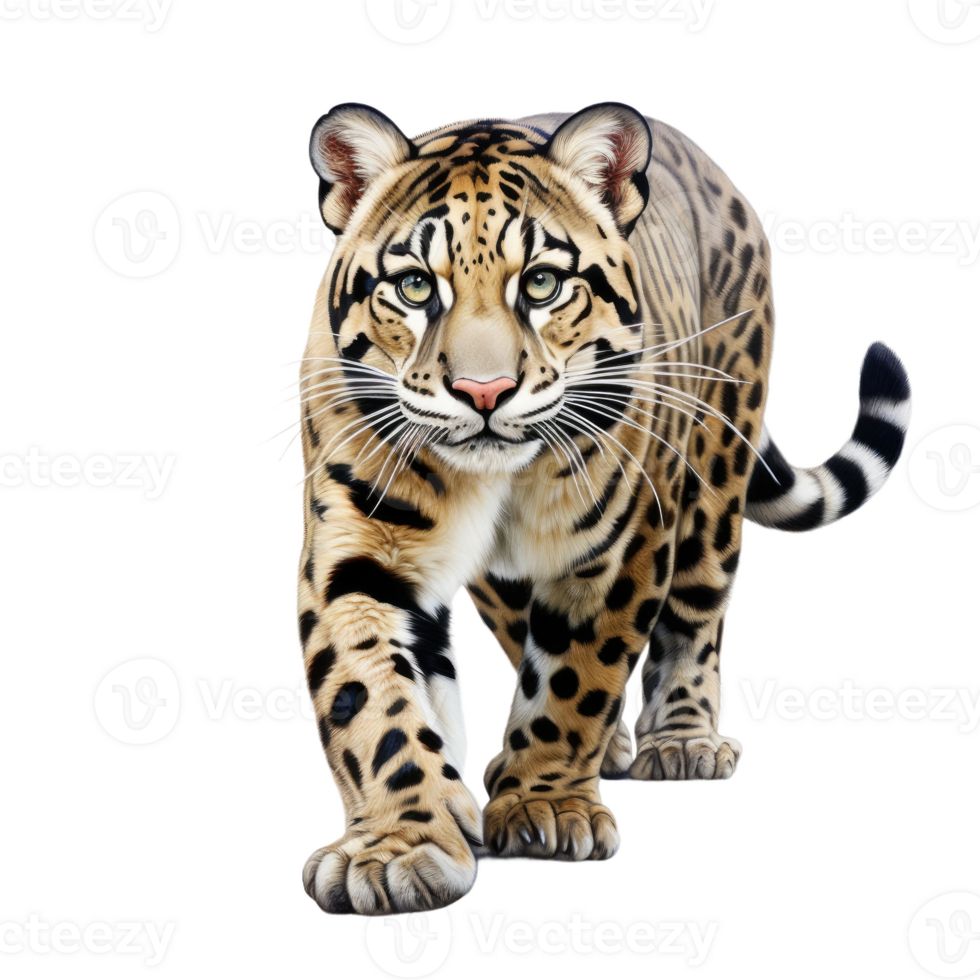 AI generated Formosan Clouded Leopard, on transparent background. png