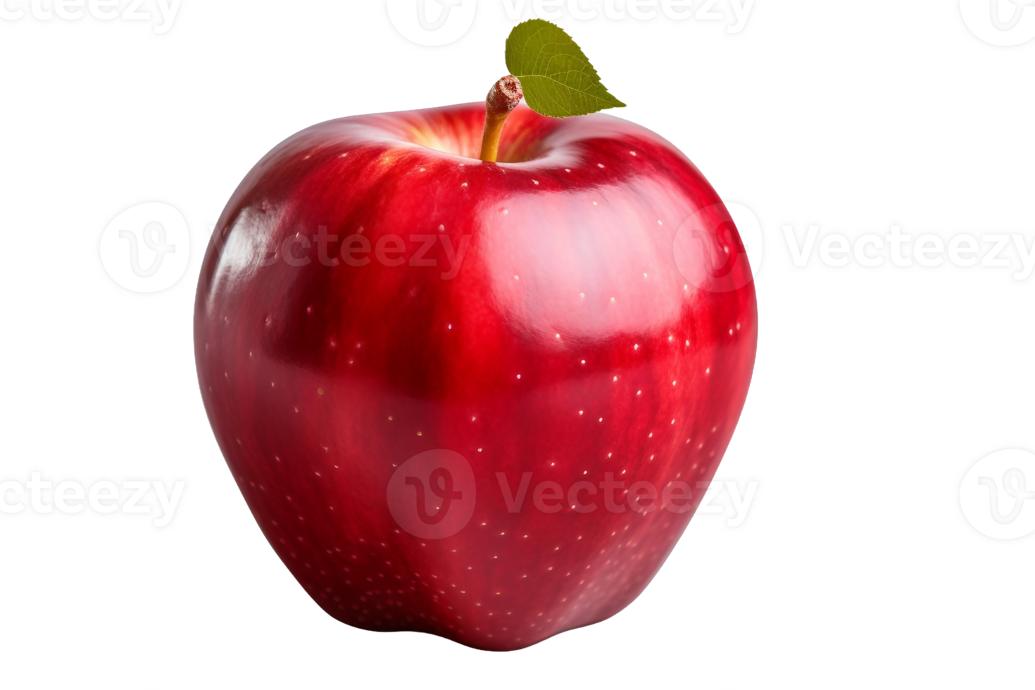 ai generado realista manzana ilustración en transparente antecedentes png