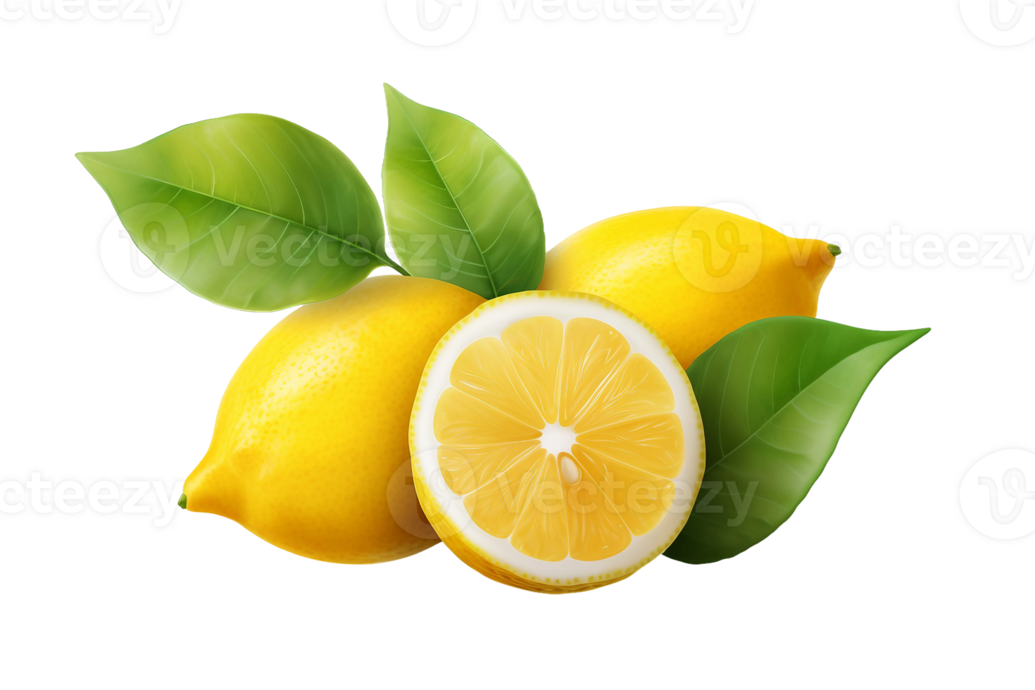 AI generated Vibrant Citrus Lemon on Transparent background png