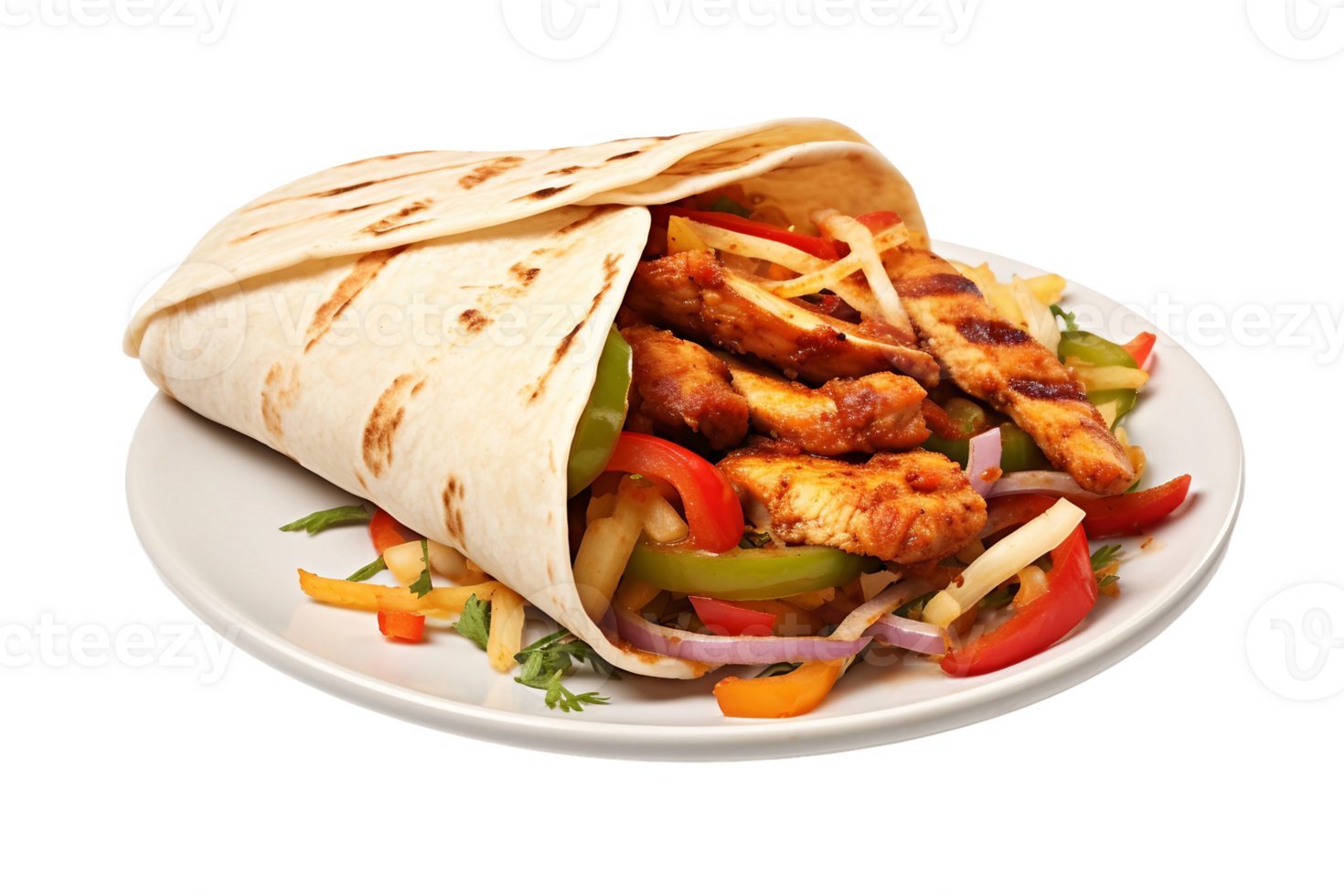 AI generated Chicken Fajitas on Transparent Background png