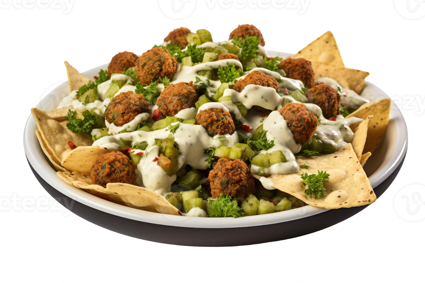 AI generated Crispy Falafel Presentation on Transparent Background png