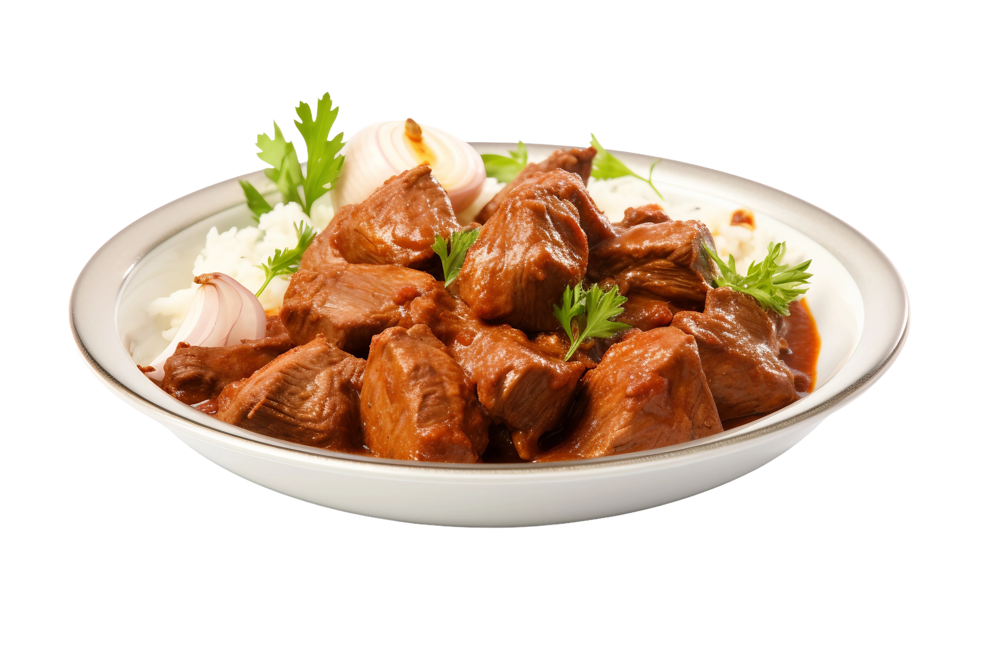 AI generated Delicious Lamb Curry Dish on Transparent Background