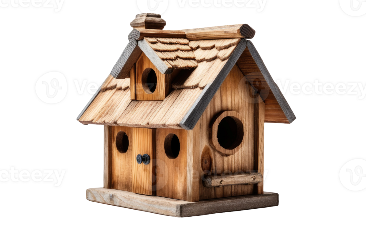 AI generated Wooden Birdhouse on Transparent background png