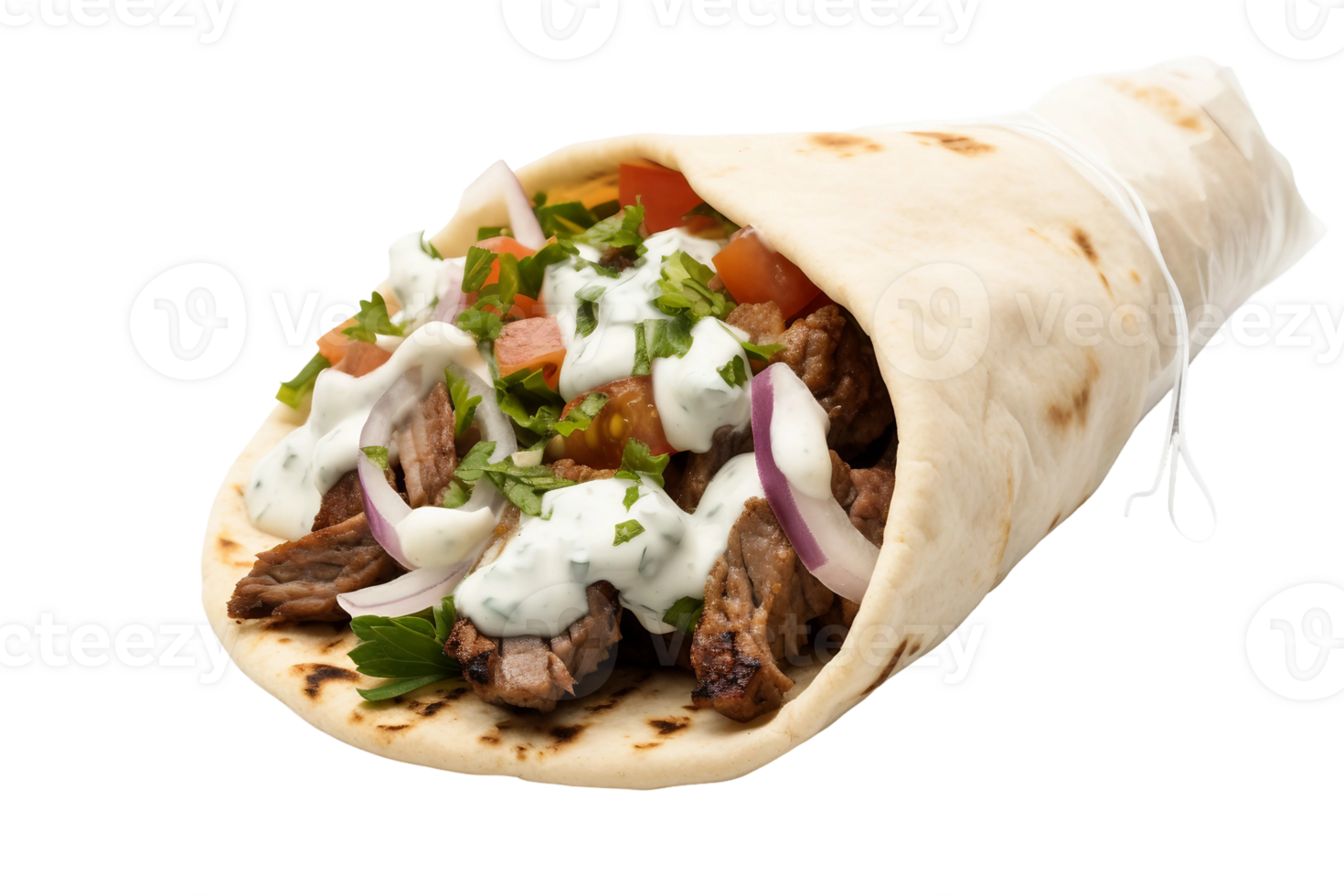 AI generated Delicious Lamb Gyro on Transparent Background png
