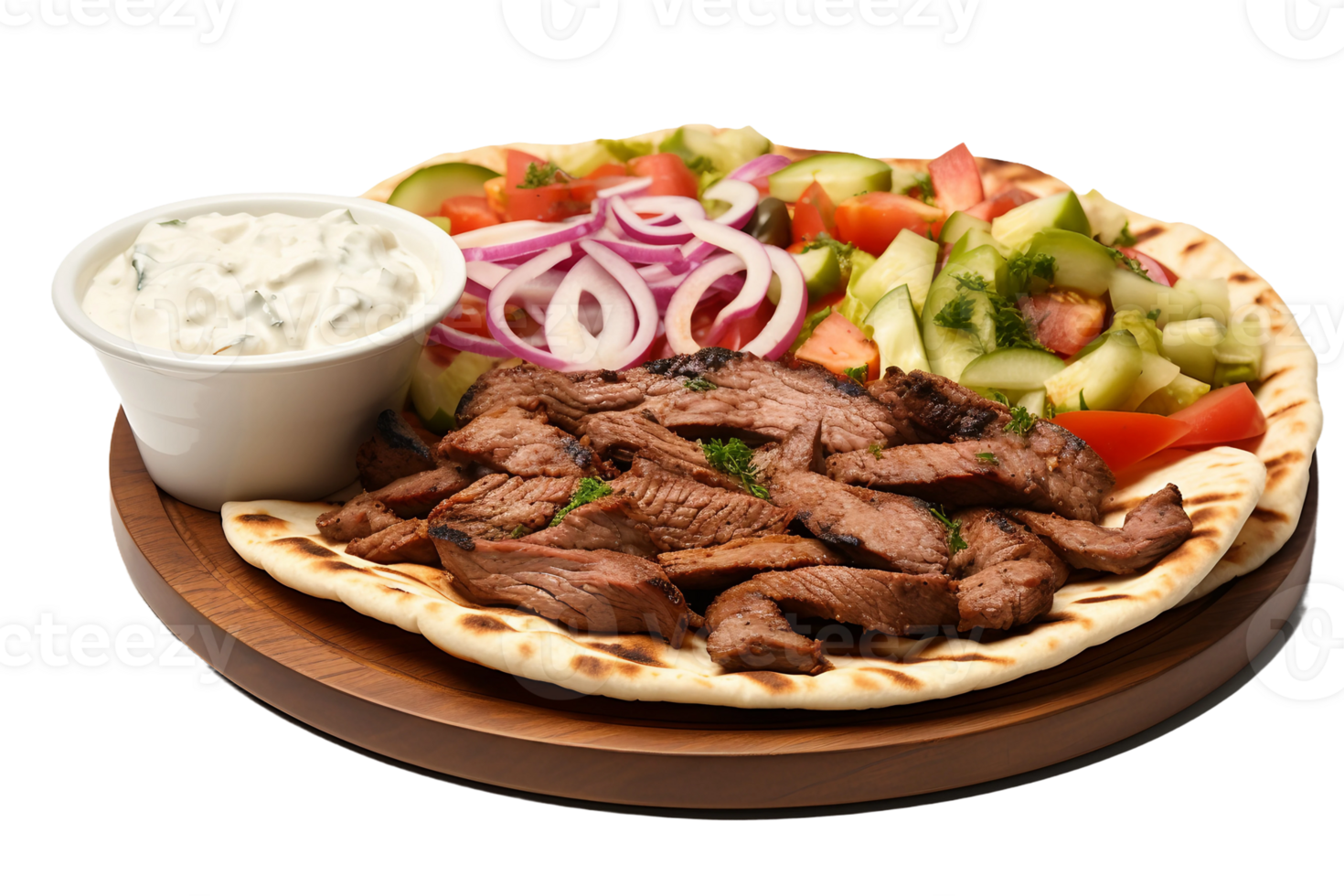 AI generated Mouthwatering Beef Gyro Feast on Transparent Background png