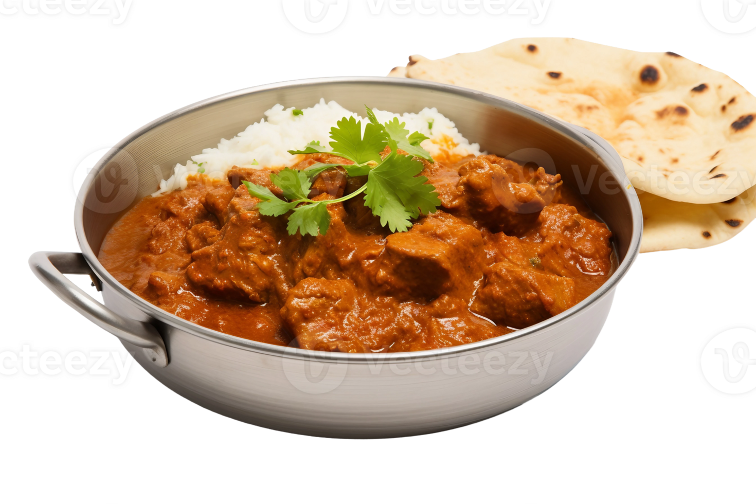 AI generated Savory Lamb Curry Plate on Transparent Background png