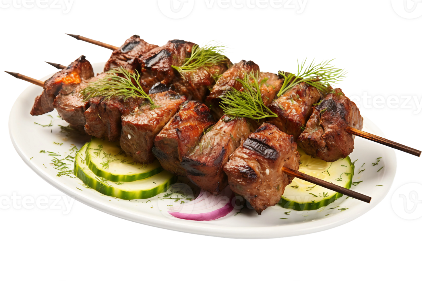 AI generated Sizzling Lamb Kebab on Transparent Background png