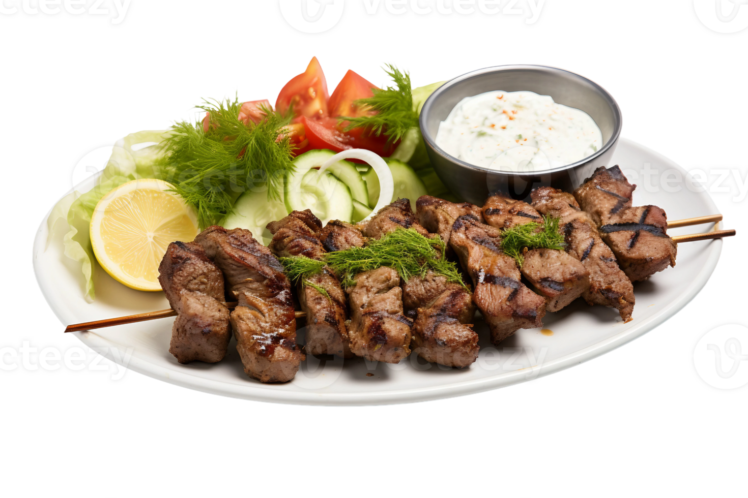 AI generated Culinary Masterpiece Lamb Kebab on Transparent Background png
