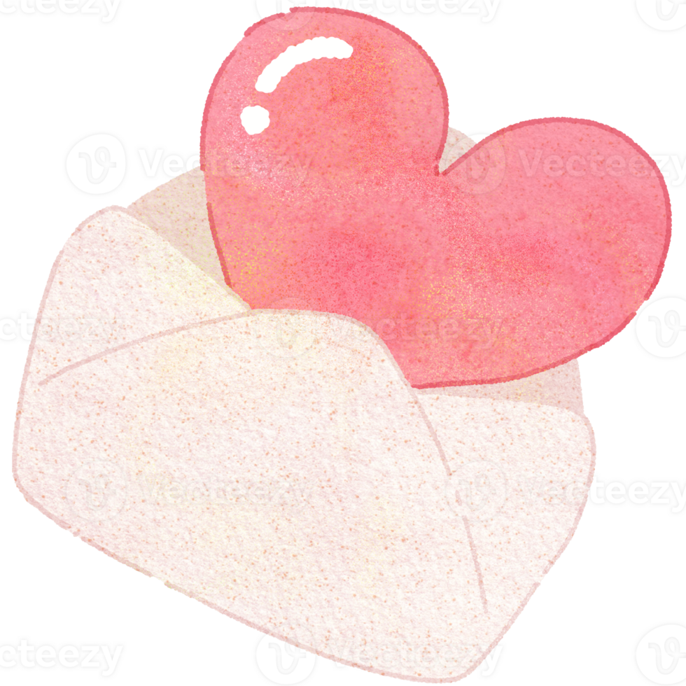 Valentine Cute Envelope With Heart For Valentine's Day png