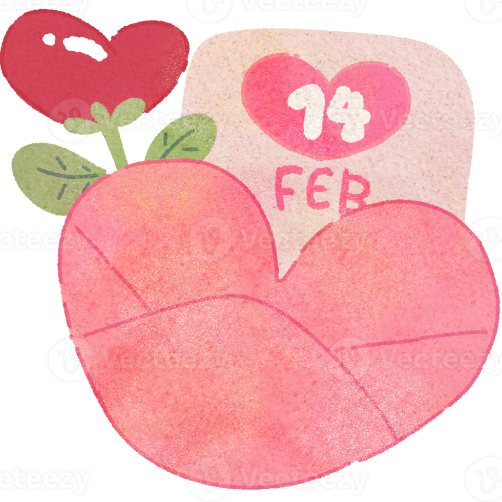 enamorado linda sobre con corazón para San Valentín día png