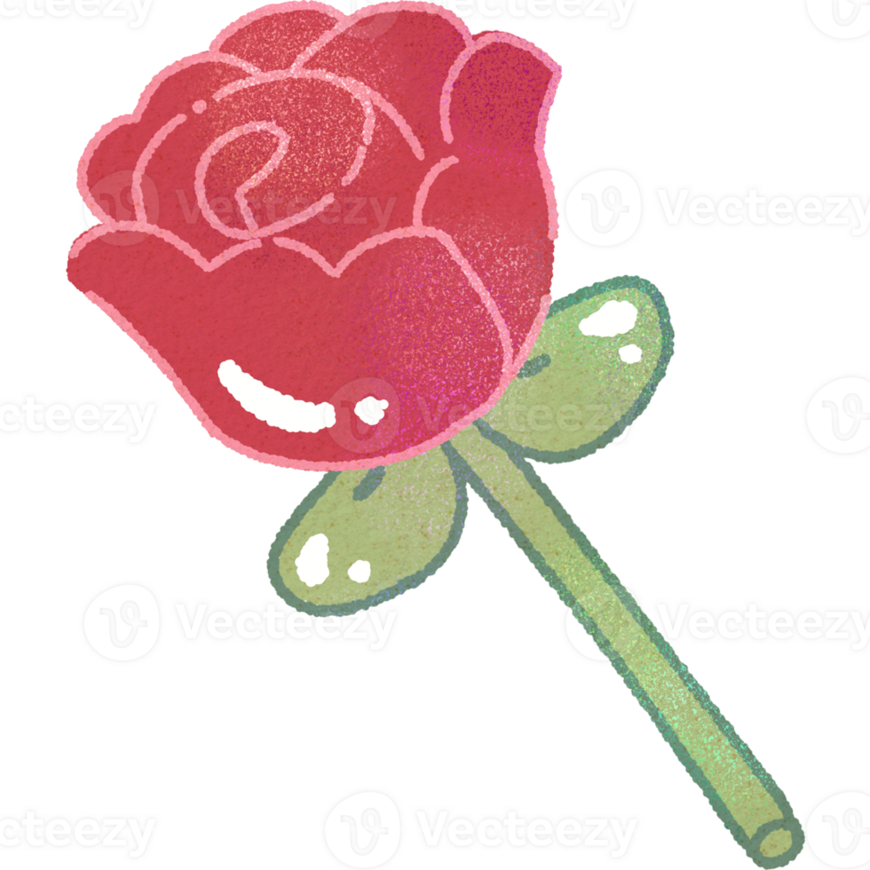 ongetiteld kunstwerkvalentijn schattig rood roos bloem voor Valentijnsdag dag png