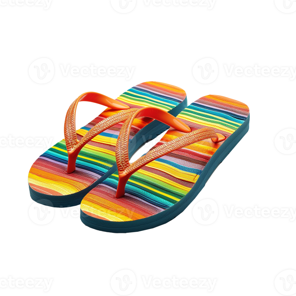 AI generated A pair of flip flops isolated on a transparent background png