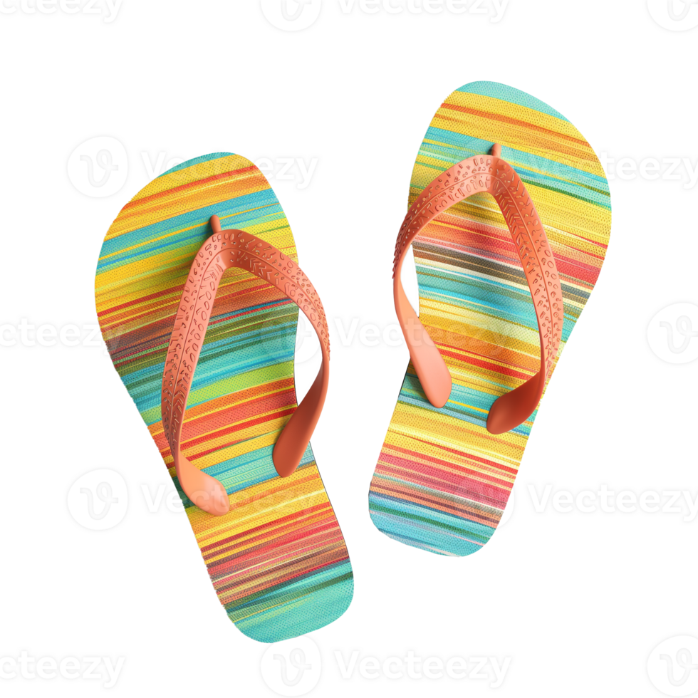 AI generated A pair of flip flops isolated on a transparent background png