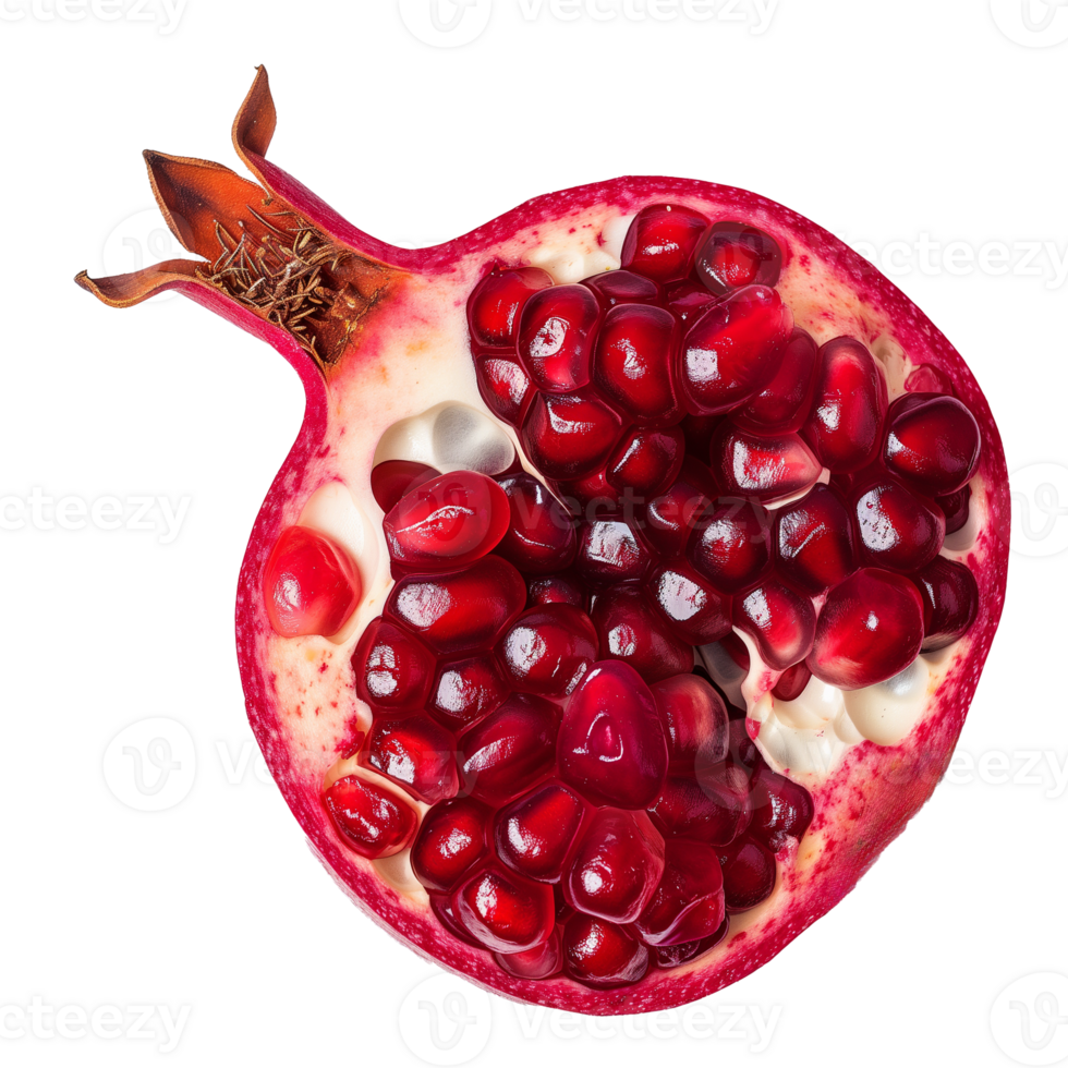 AI generated A singular fresh pomegranate seed isolated on a transparent background png