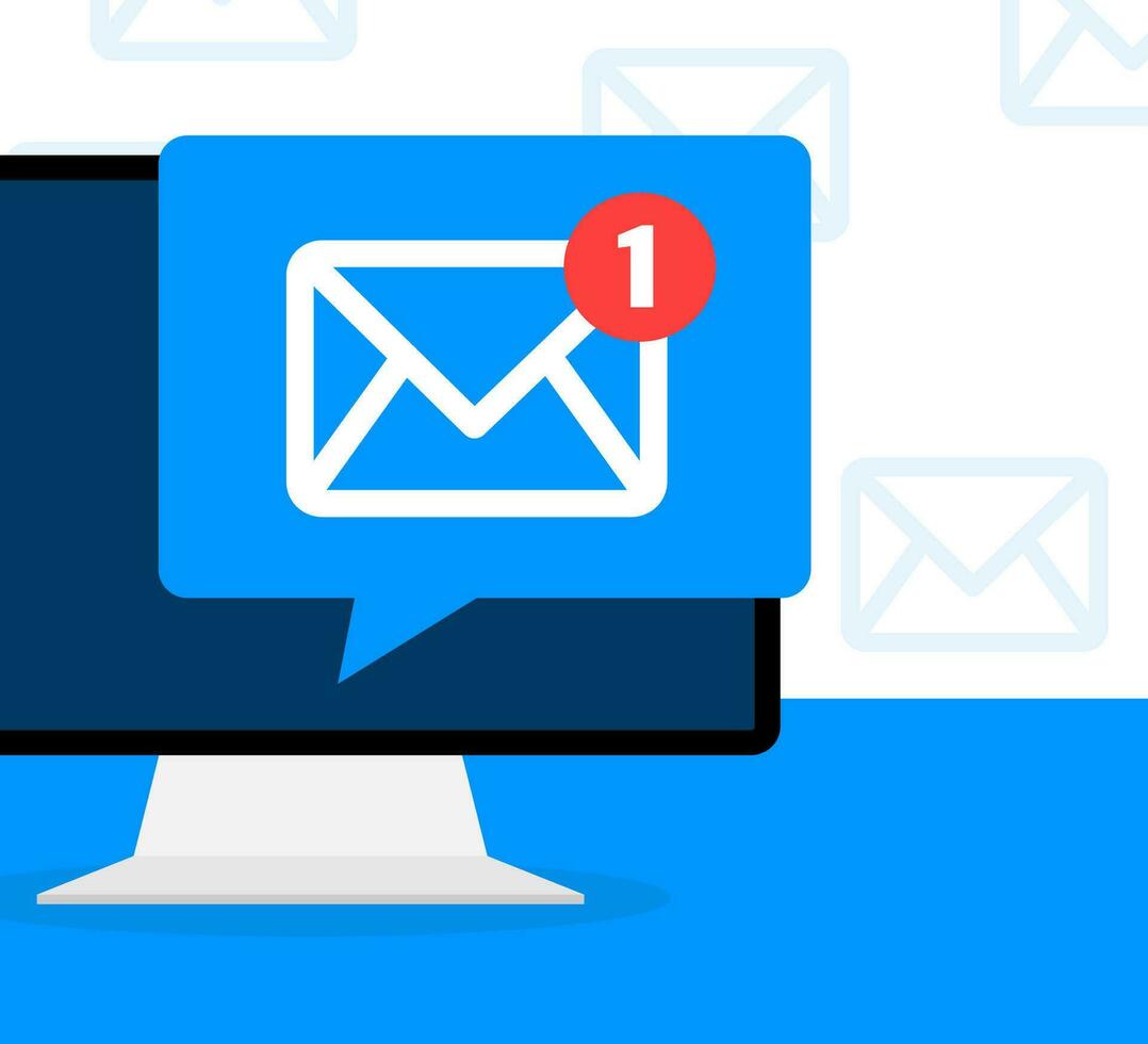 New message icon. Smartphone, mobile, laptop. New nessage in flat style. Vector illustration.