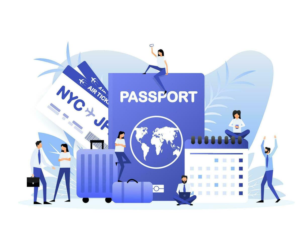 pasaporte boleto gente. vector ilustración diseño. plano vector ilustración