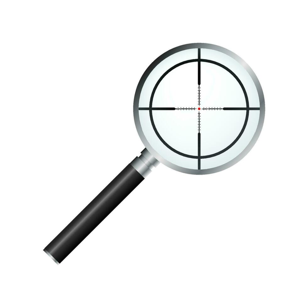 Magnifying glass. With Gradient Mesh. Vector illustration