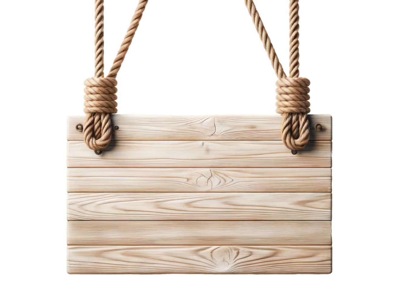 AI generated Wooden Signboard with Rope Hanger Isolated png