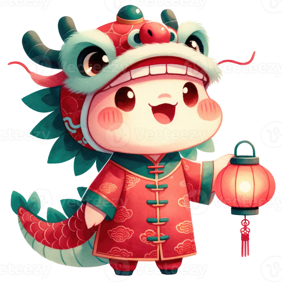 AI generated Chinese New Year Dragon isoleted png