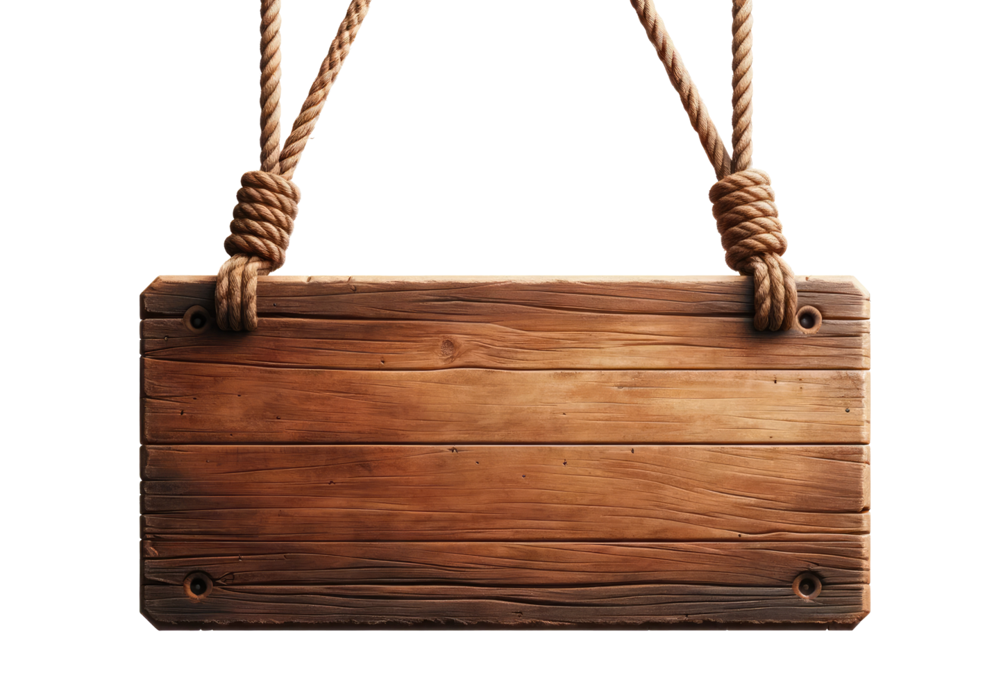 ai généré en bois enseigne avec corde cintre isolé png