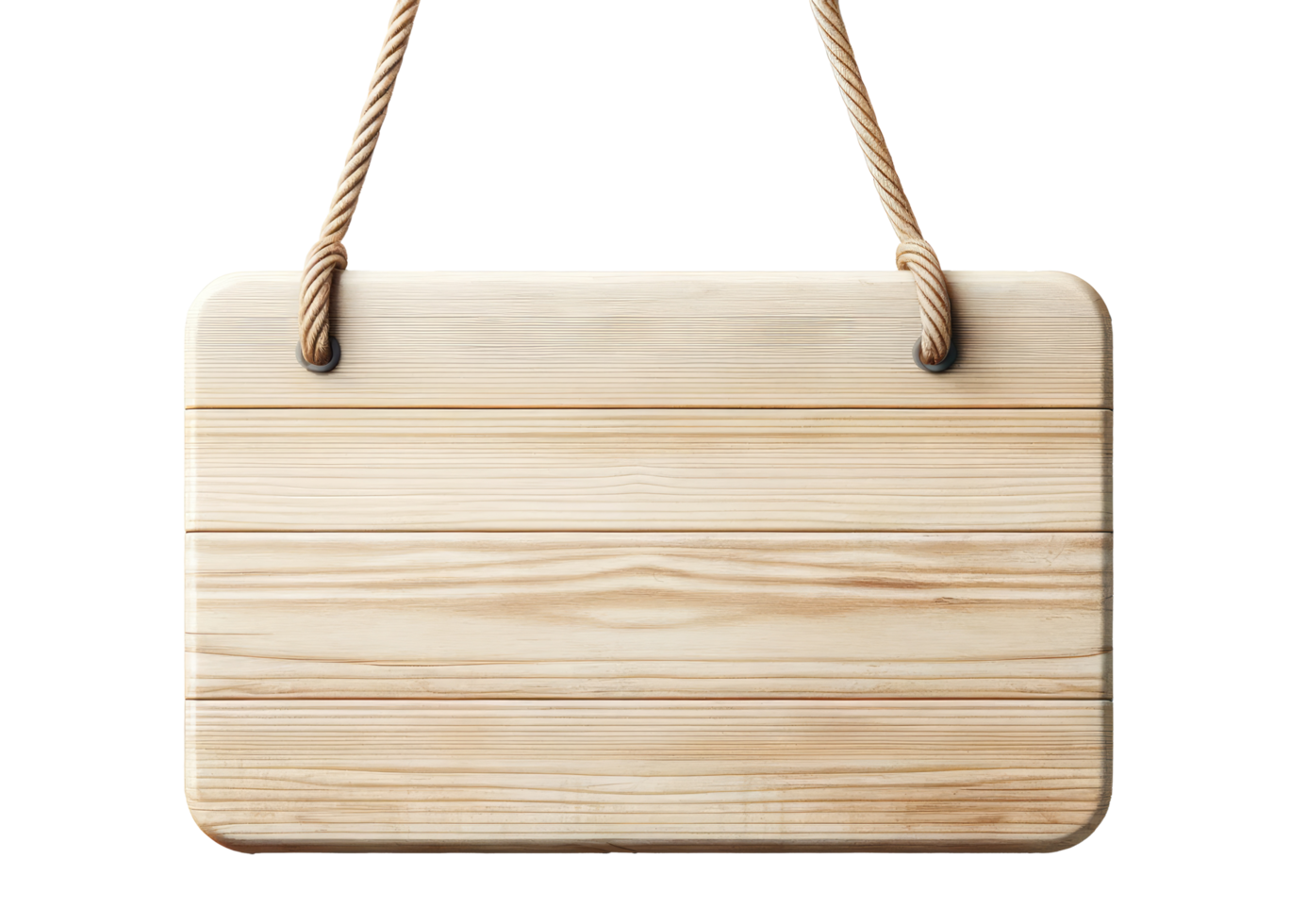 AI generated Wooden Signboard with Rope Hanger Isolated png
