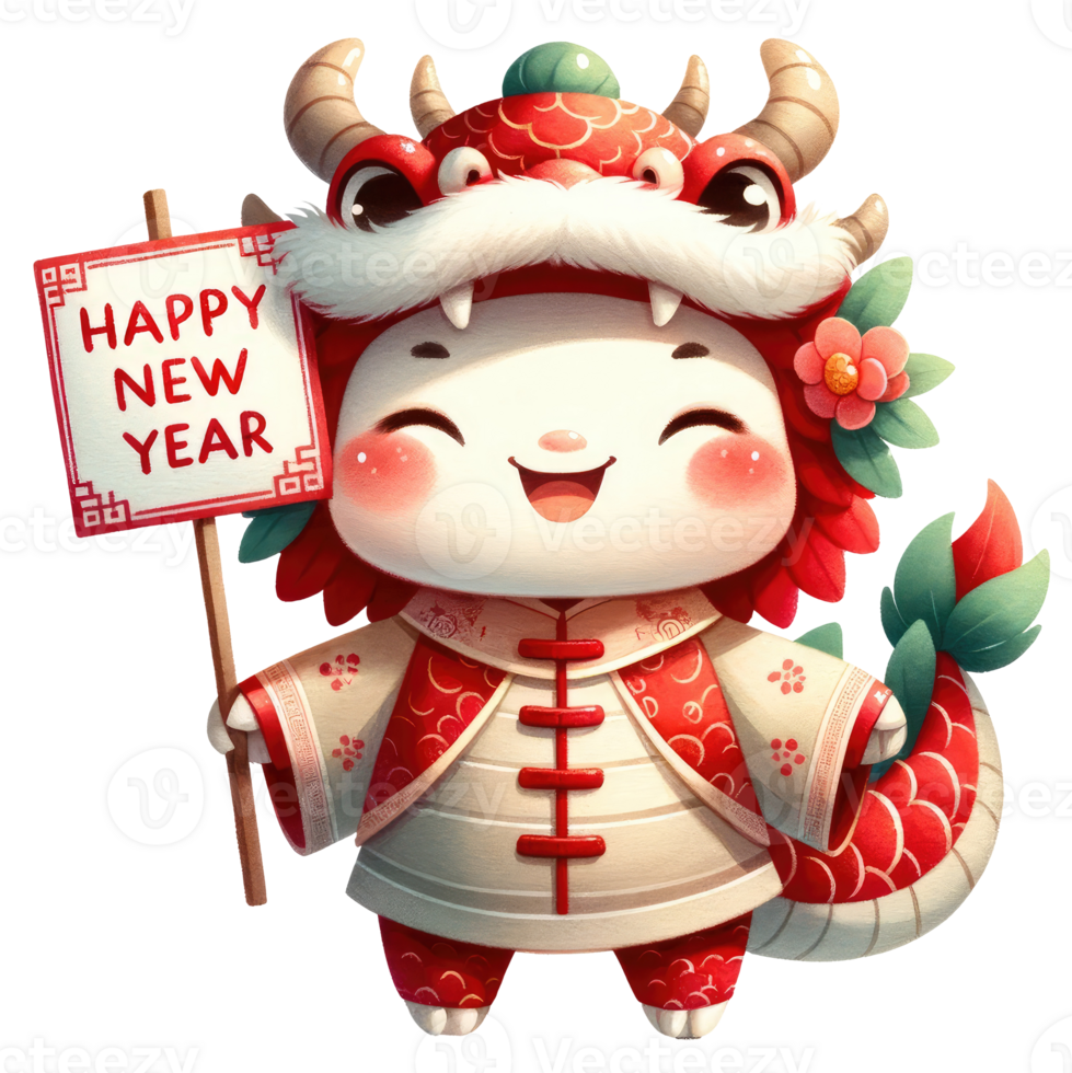 AI generated Chinese New Year Dragon isoleted png