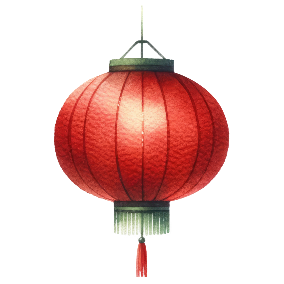 AI generated Watercolor Red Chinese Lantern Isolated png