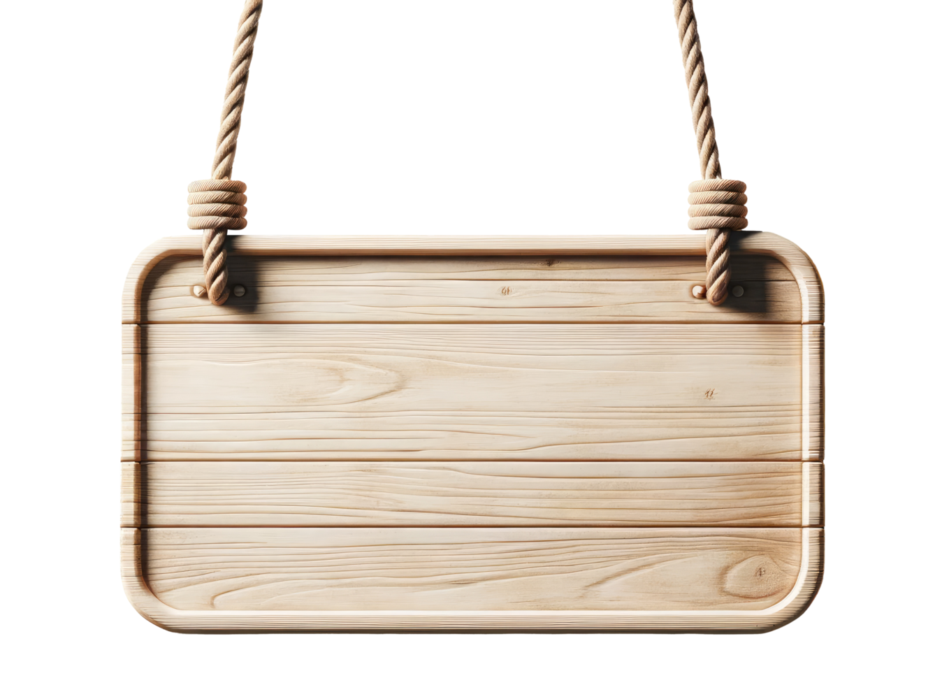 AI generated Wooden Signboard with Rope Hanger Isolated png