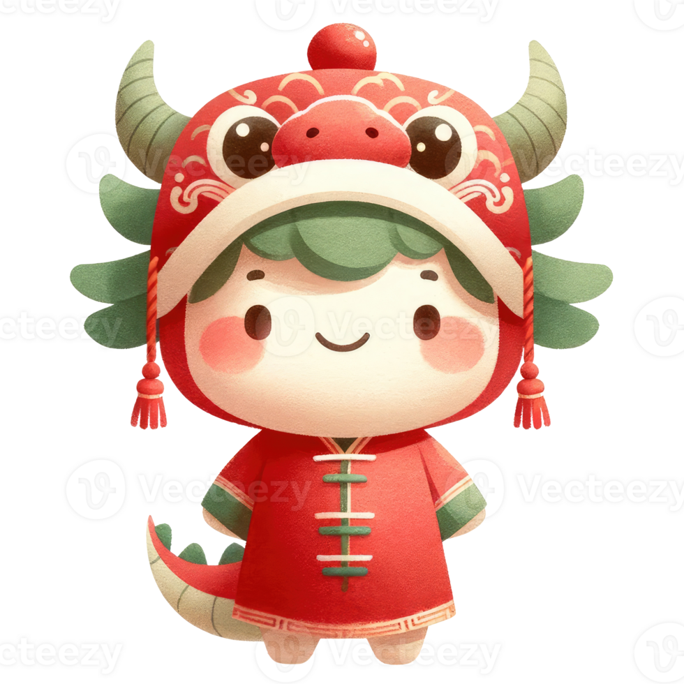 AI generated Chinese New Year Dragon isoleted png