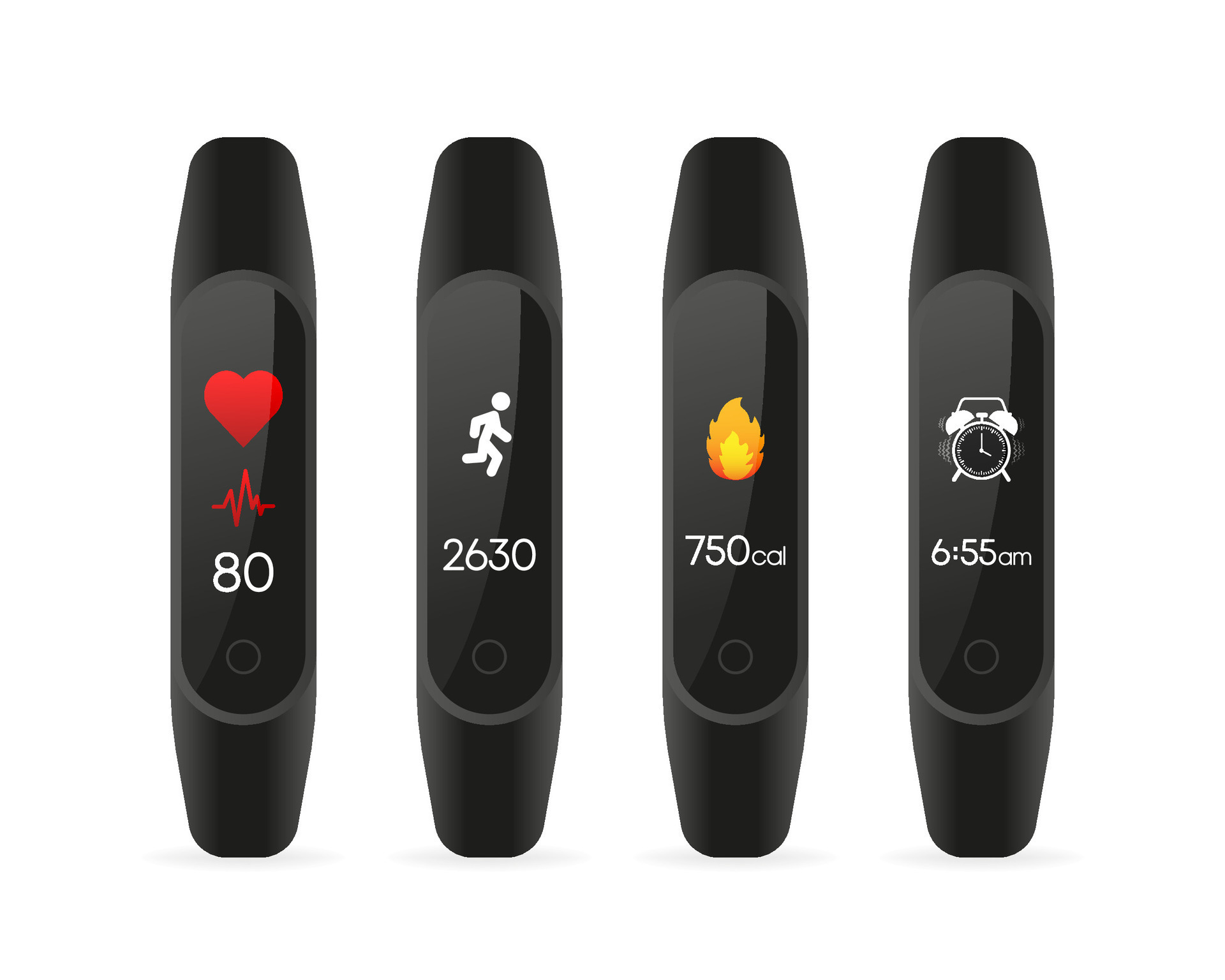 Flat smart bracelets. Vector graphic. Cartoon illustration on white background 36627671 Vector