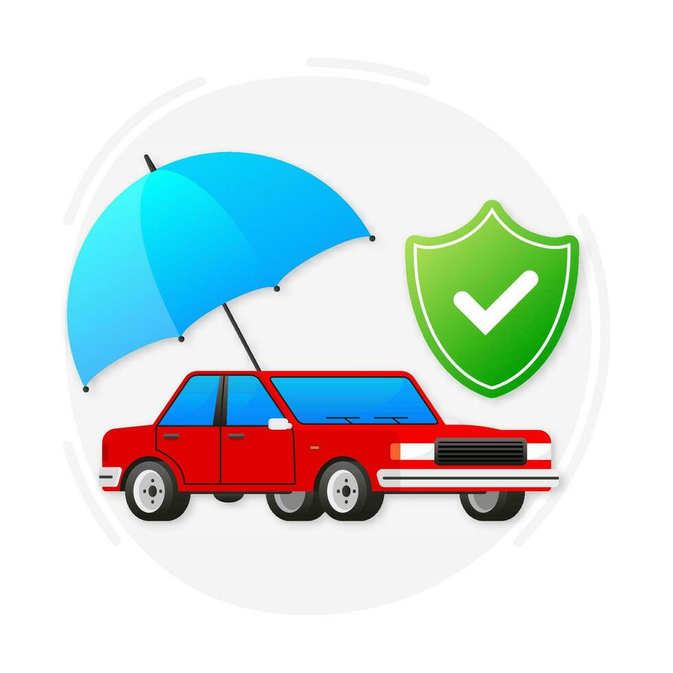 Car Insurance policy. Document report. Protection, warranty of vehicle from accident. vector