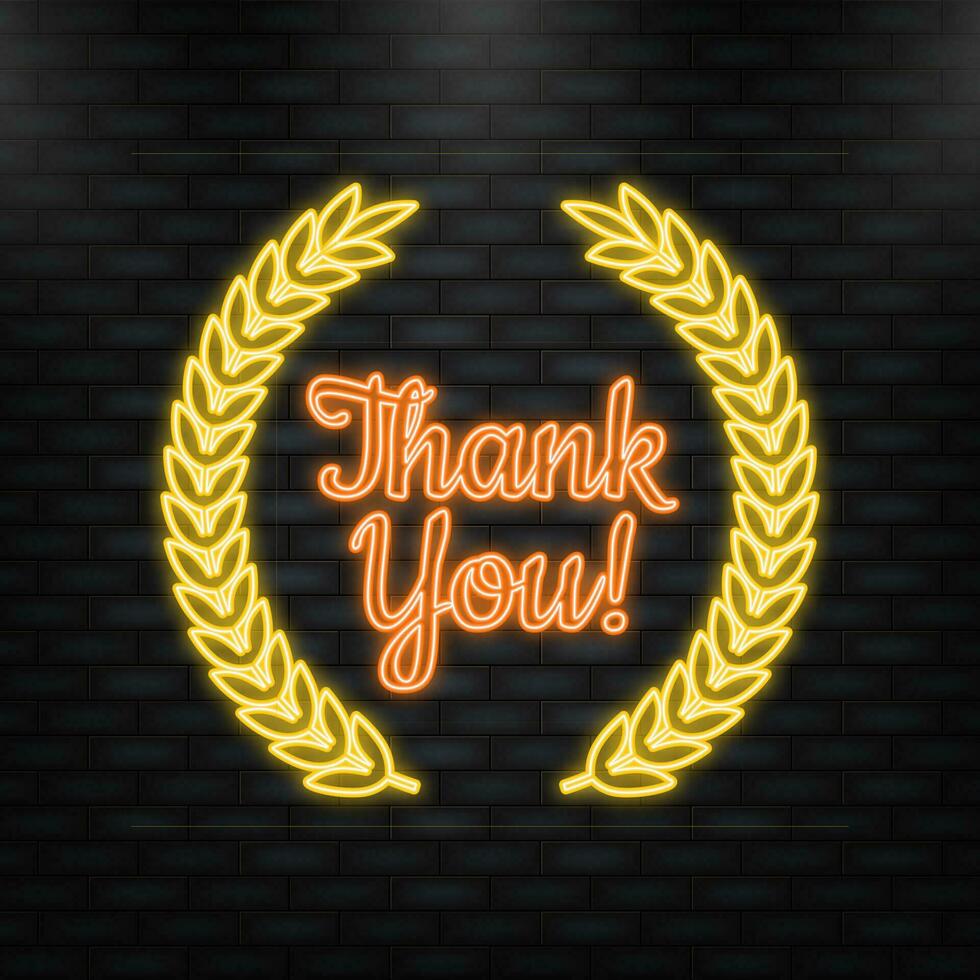 Thank You Gold Award. Gratitude symbol. Vector illustration.