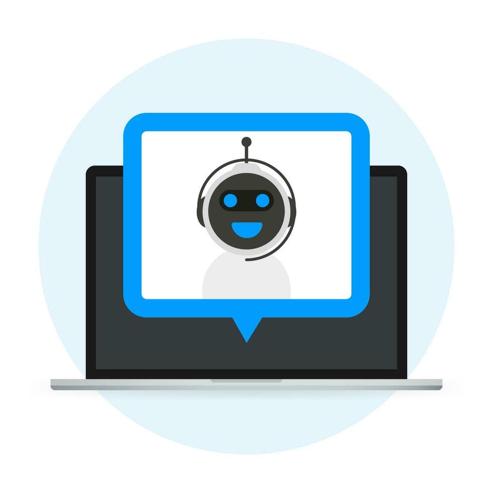 Chatbot icon concept, chat bot or chatterbot. Robot Virtual Assistance Of Website Or Mobile Applications. vector