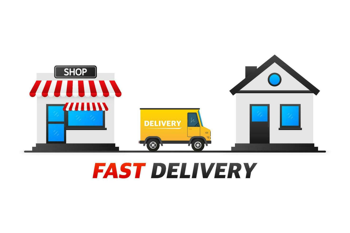 Fast delivery service badge. Fast time delivery order with stopwatch on white background. Vector illustration