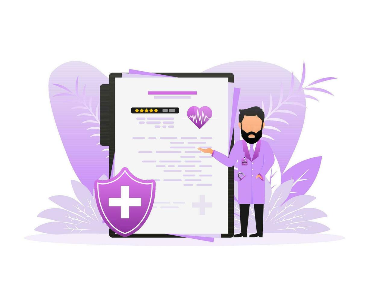 Flat medical insurance people for concept design. Health insurance concept vector