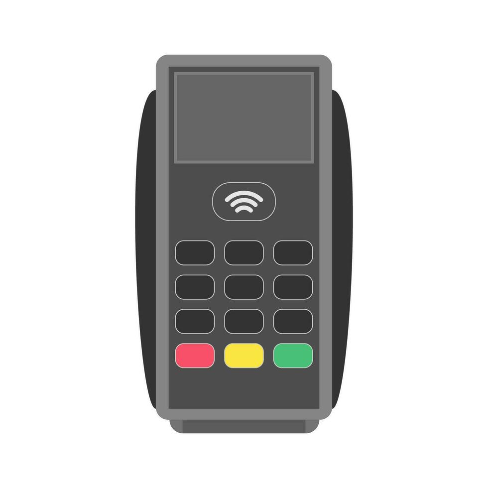 POS Terminal on a white background. Vector illustration.