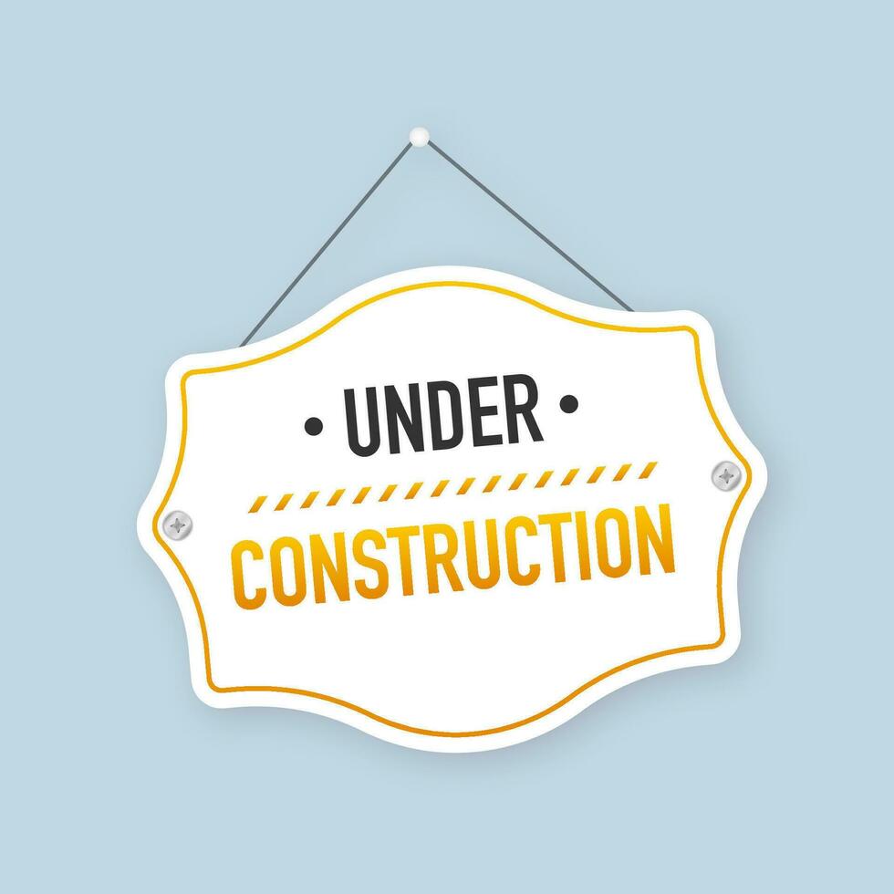 Banner for under construction. Danger sign. Construction concept. Vector illustration.