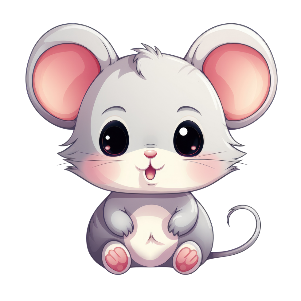 ai generiert süß Chibi Maus. Karikatur Maus Charakter. png