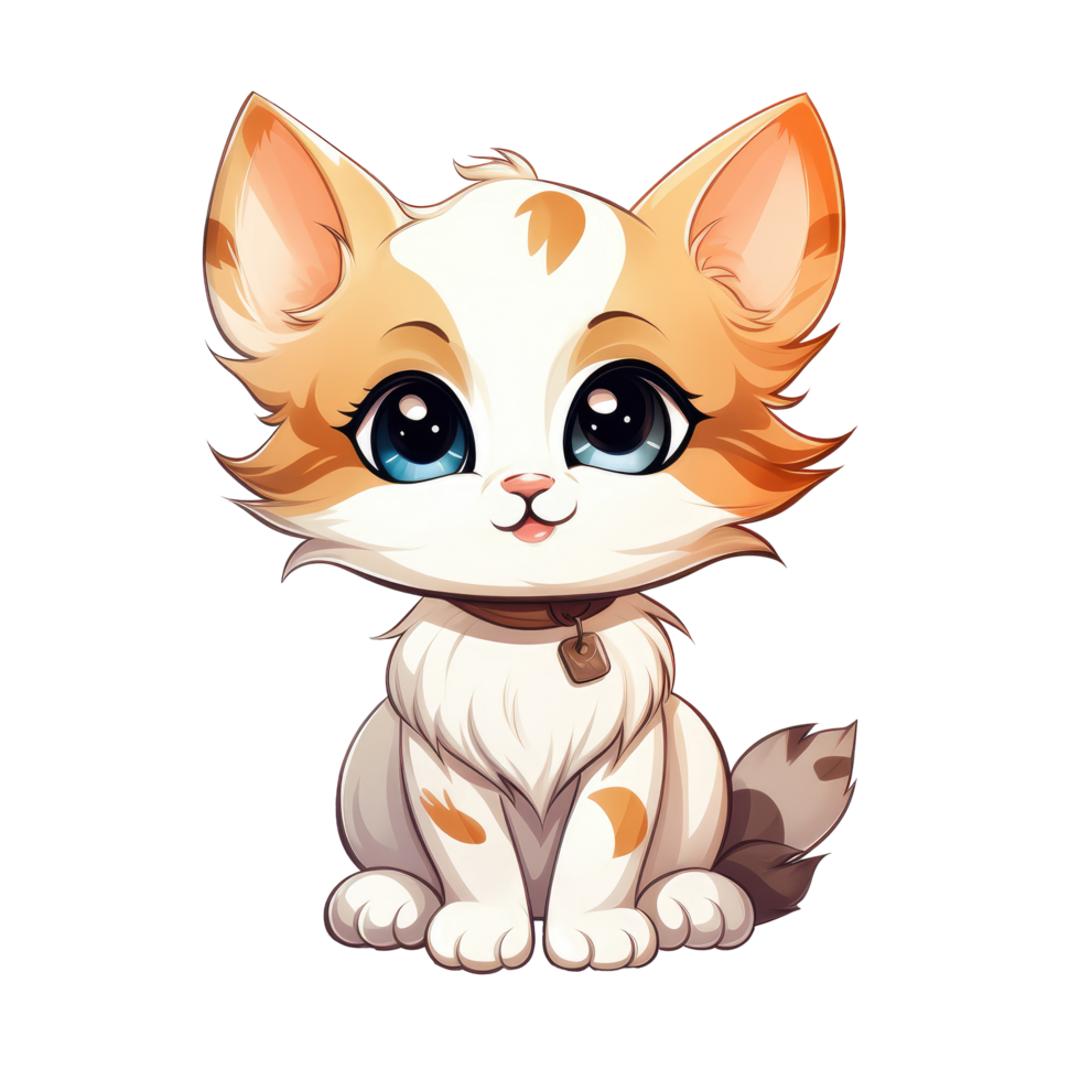 AI generated cute chibi cat. cartoon cat character. 36627838 PNG