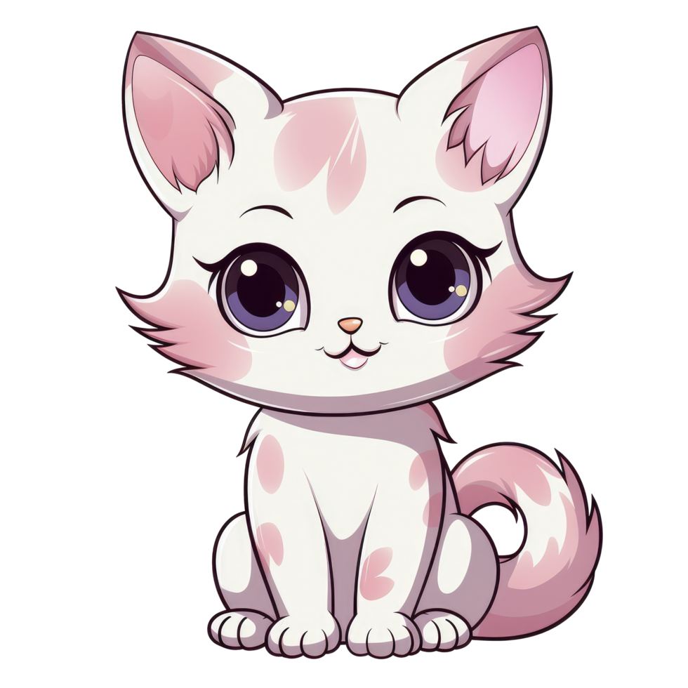 ai generiert süß Chibi Katze. Karikatur Katze Charakter. png